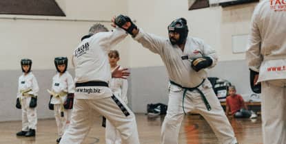 taekwondo sparring practice block punch